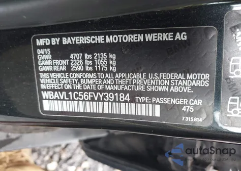 2015 BMW X1 xDrive28I z USA, uszkodzony, nr VIN WBAVL1C56FVY39184